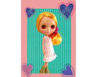 NEO Blythe one piece dress - Vintage PDF Schnittmuster & Nähanleitung für Blythe Puppe - Blythe Kleidung - Einfache Anleitung - Digitaler Download