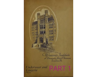 Bielizna i bielizna osobista Część 1 - Jak zrobić bieliznę - 1925 Antyczna książka - Natychmiastowe pobranie - Plik PDF