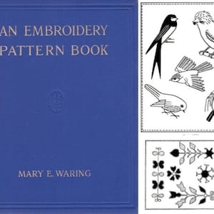 An embroidery pattern book - 1917 Antique book - Plates - Embroidery initials monograms - Collars - Roman alphabet - Instant Download - PDF