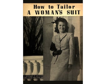 Come personalizzare un abito da donna - Informazioni sulla sartoria di un abito da donna, giacca e gonna - Libro vintage del 1946 - Download istantaneo - File PDF
