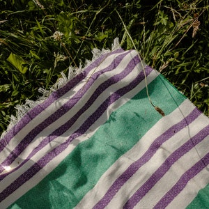 Recycled Cotton Blanket Limited Striped Edition Made in Italy image 9