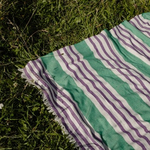 Recycled Cotton Blanket Limited Striped Edition Made in Italy image 6