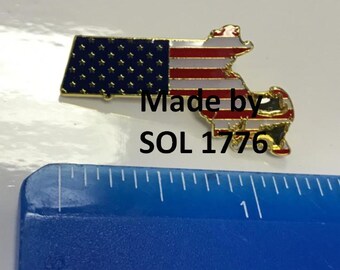 Massachusetts State Lapel Pin MA US Flag American USA Patriot Politics