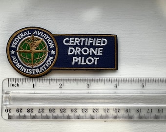 Parche de piloto de drones certificado por la FAA de 2 x 4 pulgadas (con cierre de velcro o para coser)