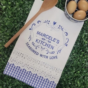 Torchon de cuisine brodé personnalisé