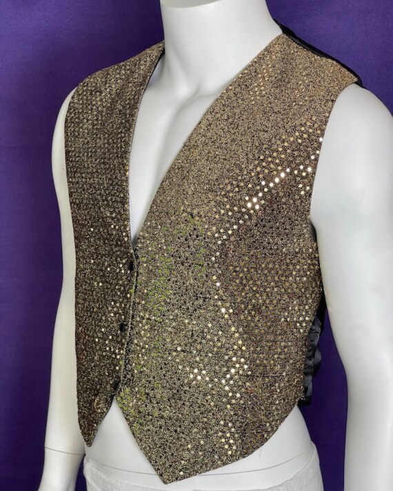 Vintage 1980s Black and Gold Sequin Bustier
