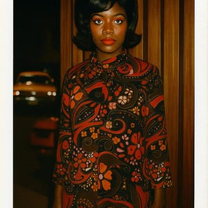 1960s Long Sleeve Floral Dress