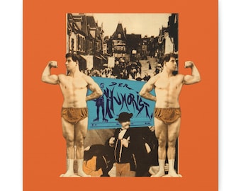 Lienzo impreso de hombre fuerte antiguo, collage de físico antiguo, 1893-1908, arte de revista de cultura física