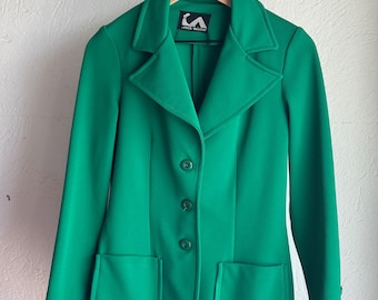 Blazer verde invierno Jack para mujer de los años 70 – Talla M – Vintage