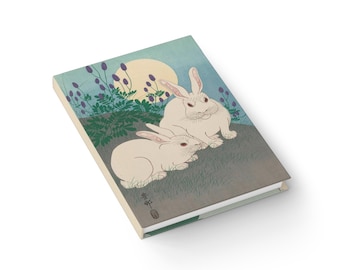 Cuaderno de tapa dura en blanco con auténticas ilustraciones japonesas del siglo XIX en la portada - Ohara Koson (sin diseño mediante IA)