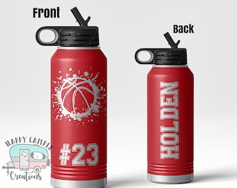 Basketball Player Sports Bottle - Custom Laser Engraved Polar Camel Double Wall Water Bottle No Spill | Break Team Coach Gift