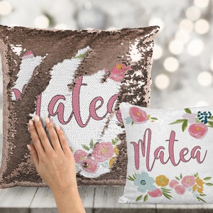 Floral Sequin Pillow Etsy