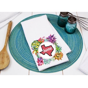 Texas Home Succulent Dish Towel- 16x24 Microfiber