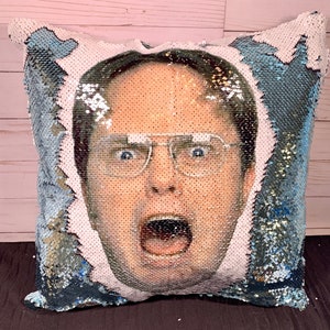 Dwight Schrute- "Mermaid" Pillow- The Office Inspired- Sequin Flip Pillow