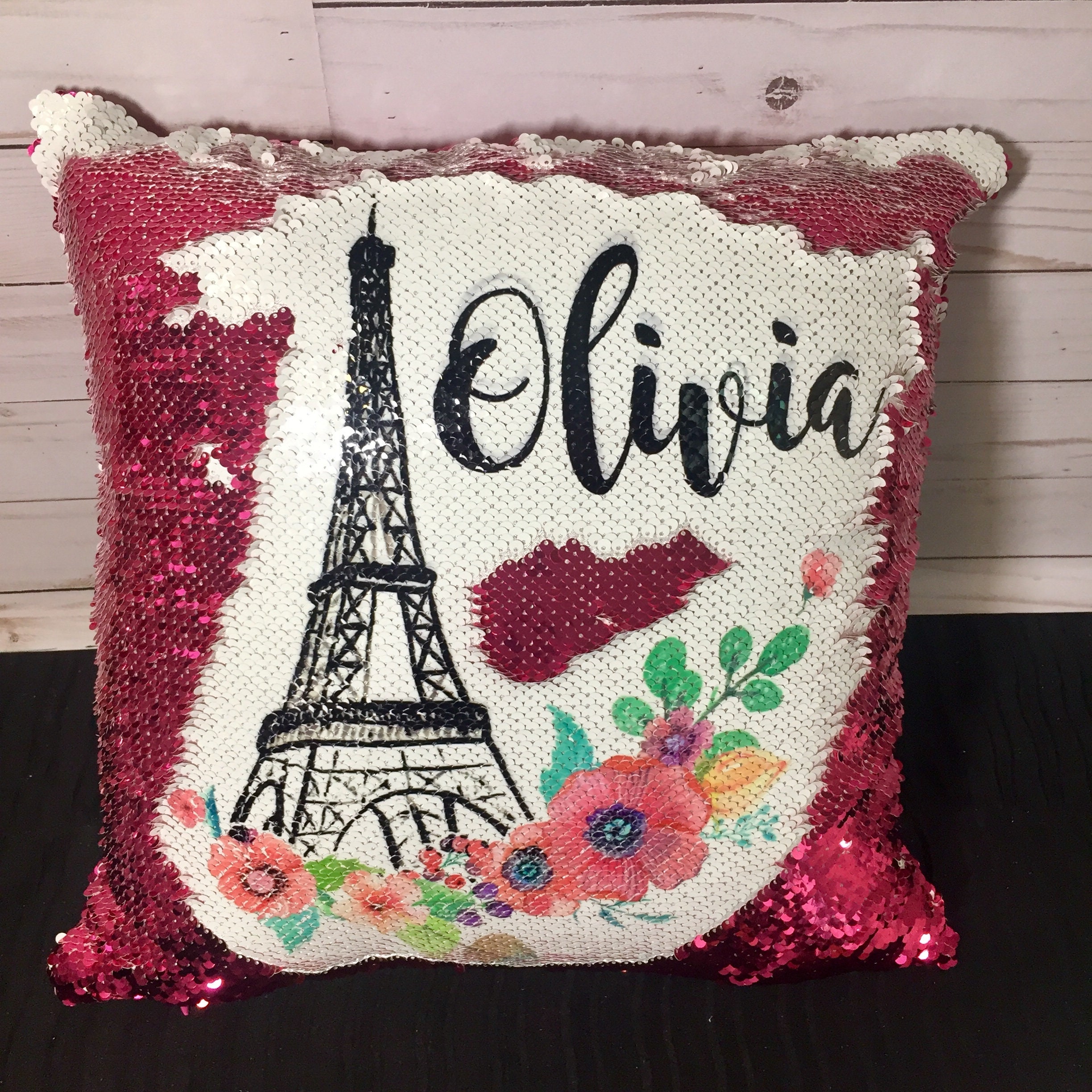 Eiffel tower sequin pillow hotsell