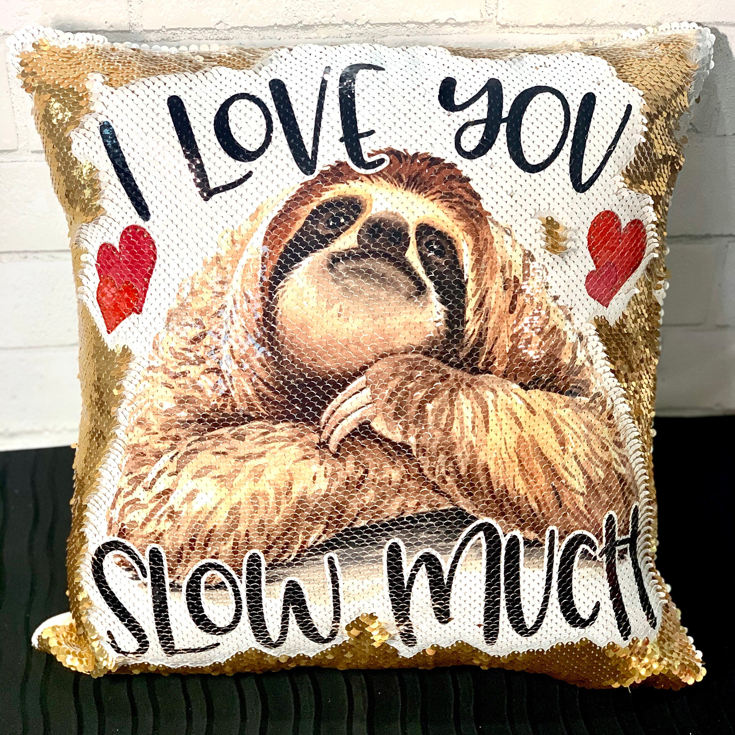 Sloth sequin pillow sales
