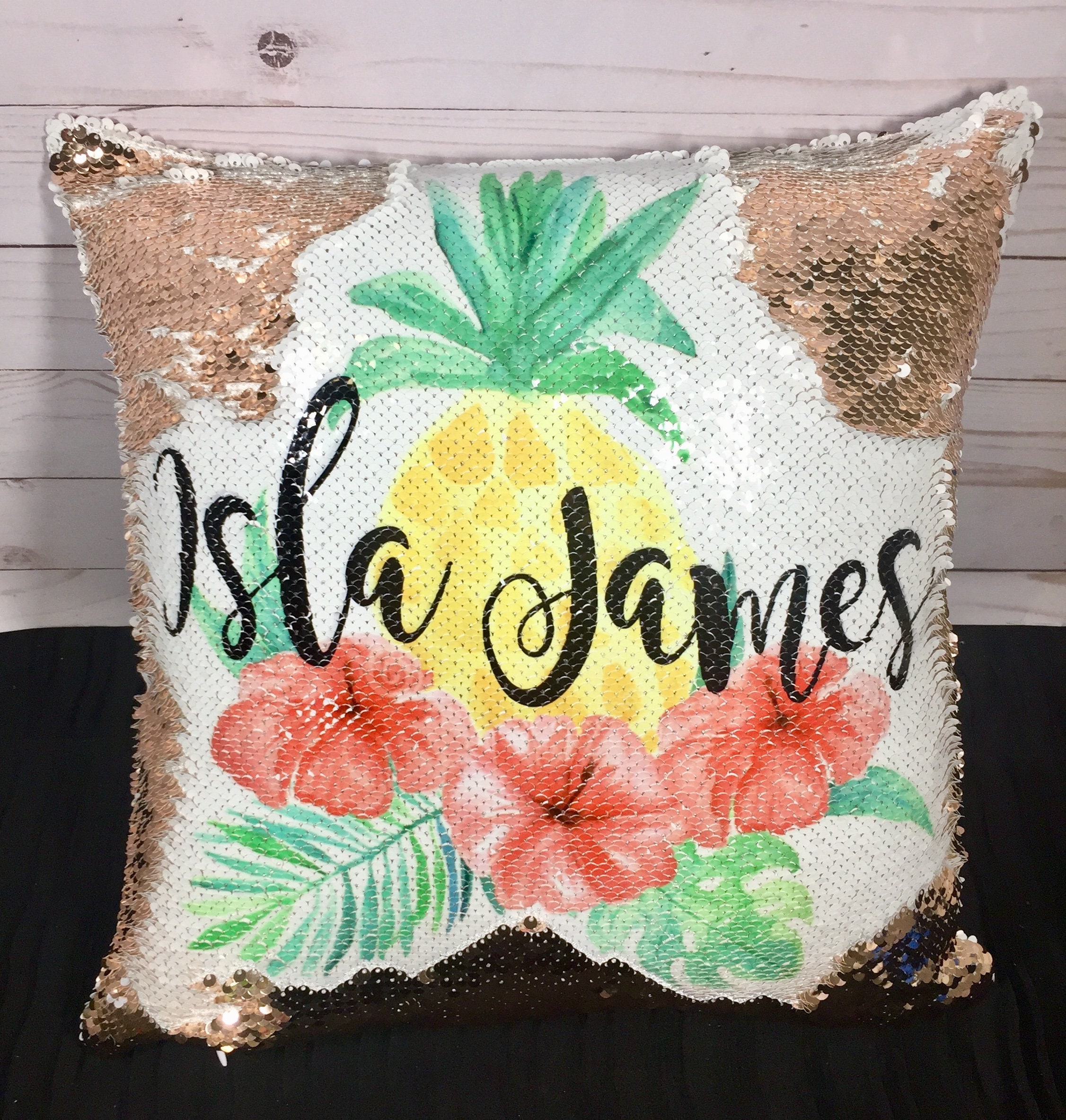 sequin pineapple pillow