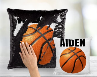basketball sequin pillow