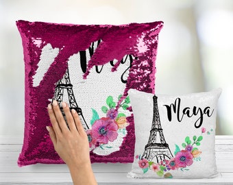 eiffel tower sequin pillow