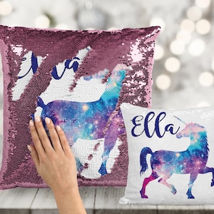 Galaxy Unicorn Custom Sequin Pillow - Flippy Mermaid Pillow
