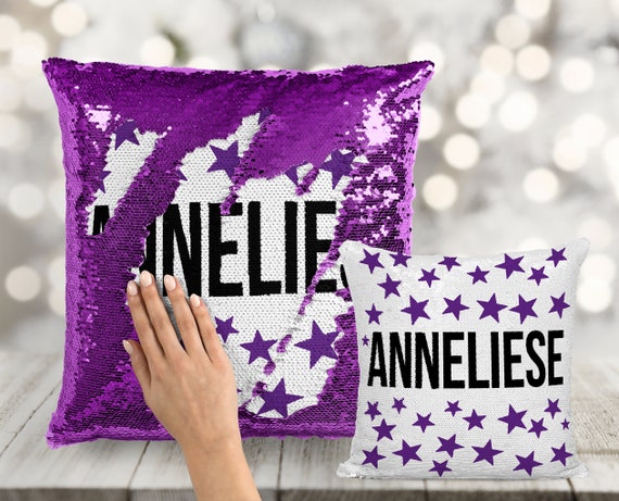 Name With Scattered Stars Custom Counting Sequin Pillow INCLUDES CUSHION INSERT Personalized Mermaid Pillow Etsy