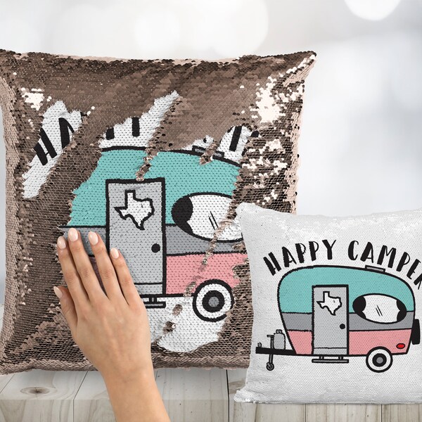 Happy Camper Pillows Etsy