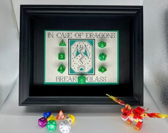 In Case of Dragons Break Glass Picture Hanging Four Colours