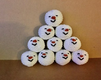 Crocheted Snowballs- Indoor Snowball Fight - Adorable Handmade Gifts - Made-To-Order - FREE SHIPPING