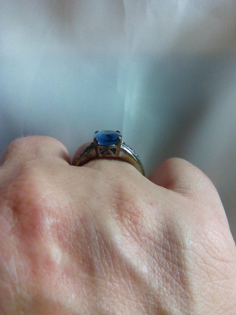 Color Change Blue Fluorite and Sterling Silver Ring OOAK