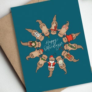 Happy Otterdays Card | Cute Greeting Card | 4.25" x 5.5" Folded Card | Envelope | Blank Inside | Designed in Los Angeles