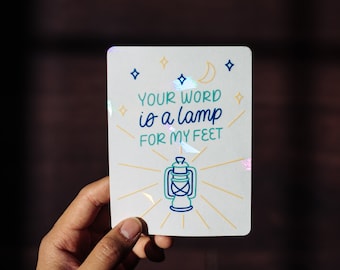 Rainbow Maker Sun Catcher Sticker | Lamp for my Feet | Holographic Sticker | Christian Gift | Christian Sticker | Window Sticker | Decal