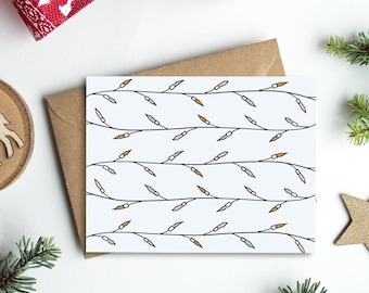 Christmas Lights Card | Christmas Gift | Cute Greeting Card | 4.25" x 5.5" Folded Card | Envelope | Blank Inside | Designed in Los Angeles