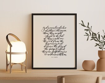 Christian Print | God Leads | Graduation Gift | Dorm, Home Decor | Christian Lettering | Calligraphy Print | Gifts for College | Ellen White