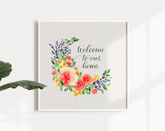 Welcome Home Wall Art | Housewarming Wall Decor | Welcome Home Gift | Welcome Home Print | Welcome Home Sign Calligraphy