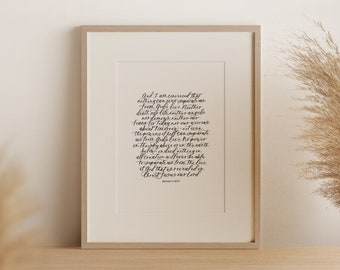 Printable Artwork | Romans 8 38-39 | Christian Gift | College Gift | Bible Print | Graduation | I am convinced that nothing can separate us