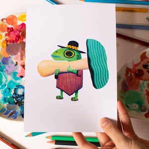 Frog Forager A5 Art Print
