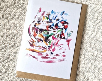 Wolf pack Greetings Card