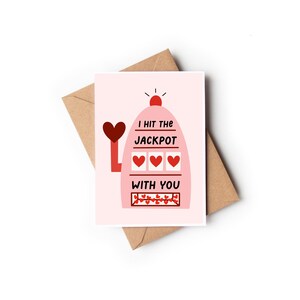 Ich knacke den Jackpot Valentinstag Karte | Beziehungs-Karte | Niedliche Illustration Beziehung Karte | Freund Freundin Karte
