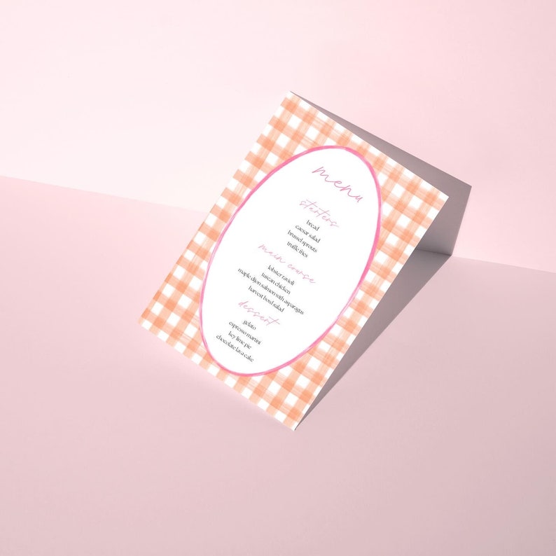 Spring/summer Menu Template Digital Download customizable - Etsy