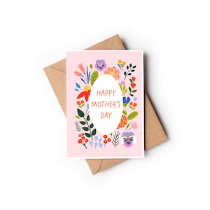 Karte zum Muttertag | Ich Liebe Dich Mama | Mutter Tochter Beziehung Karte | Grußkarte | Blumengruß-Karte