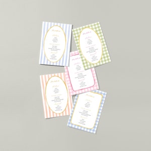 Spring/summer Menu Template Digital Download (customizable) - Etsy