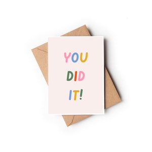Lo lograste / Tarjeta de felicitaciones, Tarjeta de felicitaciones, Tarjeta de celebración, Tarjeta de "Estoy muy orgulloso de ti" / Tarjeta de felicitación