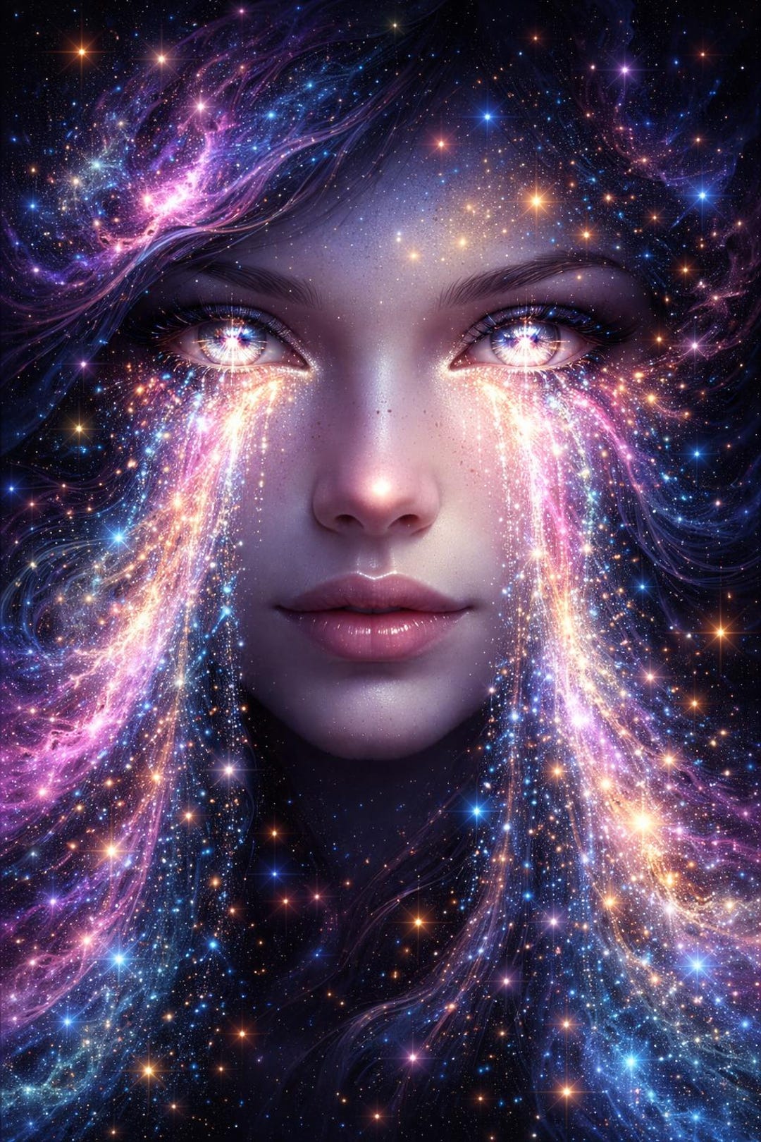 Cosmic Gaze Digital Art Print - Surreal Space Wall Art, Galaxy Poster ...