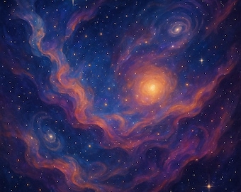 Cosmic Abstract Nebula Galaxy Print: Sci-Fi Space Poster (Digital Download)