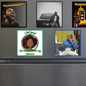 Set of 5 Kendrick Lamar Fridge Magnets – Inspirational Hip-Hop Art for Your Space