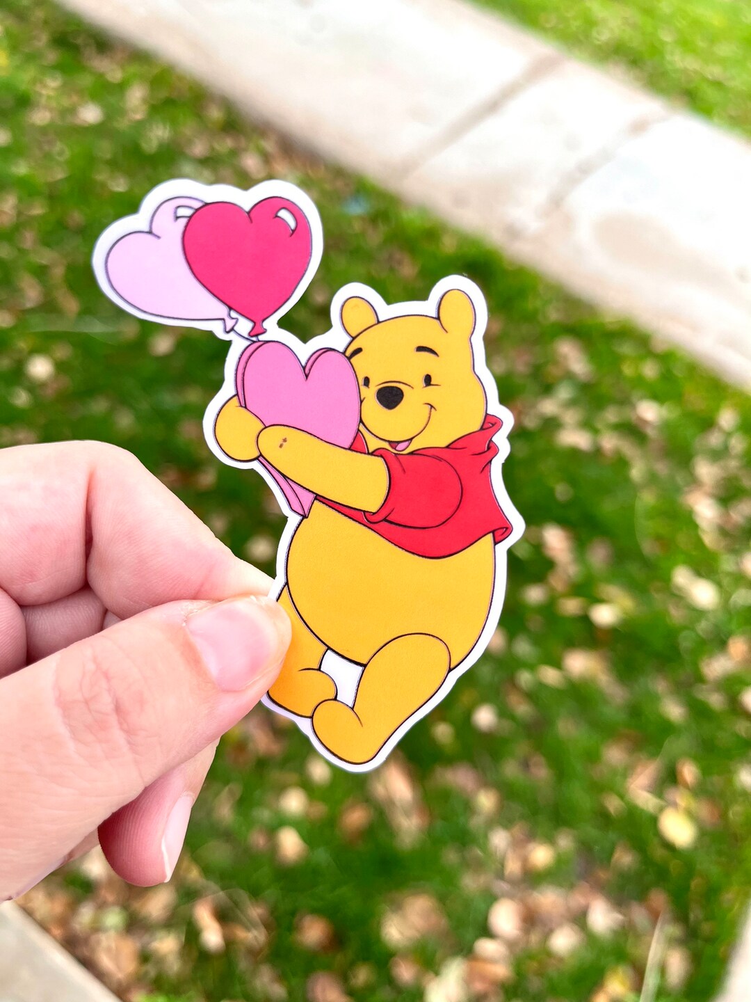 Winnie the Pooh Inspired Sticker// Valentines Day Sticker// Etsy