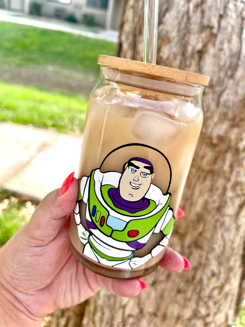 Buzz Lightyear glass can.