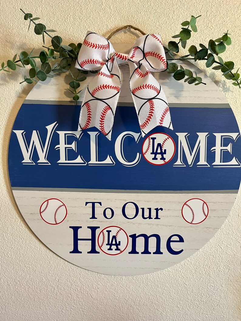 LA Dodgers Inspired Door Hanger// Dodgers Door Hanger// Los Etsy