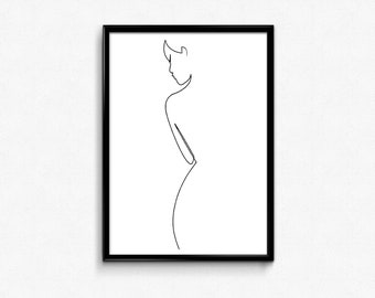 Pencil drawings of topless outdoor nude