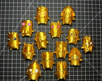 3D Printed Gold Sprite Keychain | Cute Gaming Companion | Collectible Character Keychain | Backpack Charm | Desk Buddy | Gift for Gamers